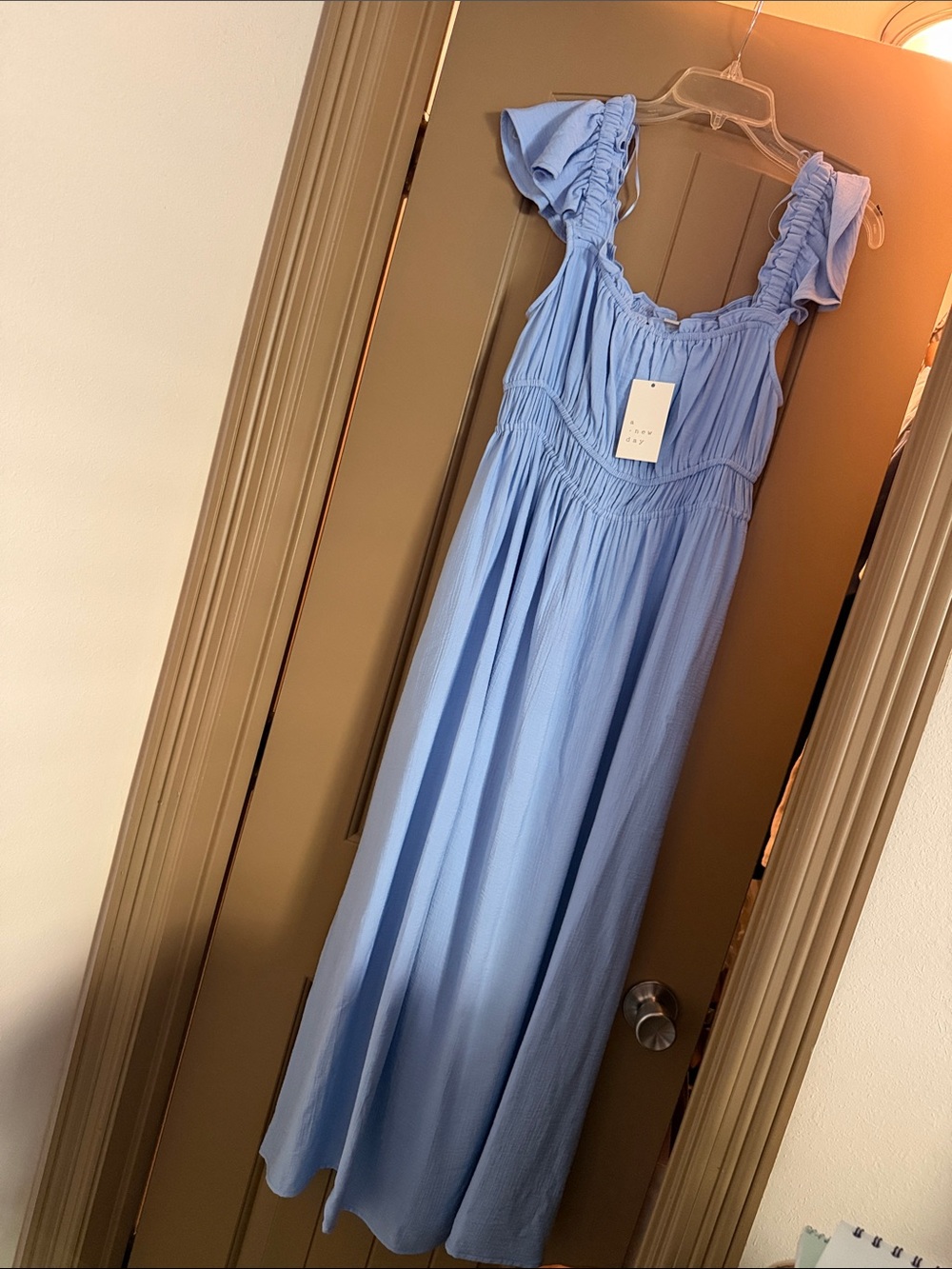 a new day Light Blue Ruffle Strap Maxi Dress
